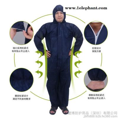 防尘服工作服连体带帽工业粉尘男女一次性防护服隔离衣全身透气图5