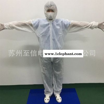 供应一次性无纺布防护服 防尘衣服 隔离连体服 无尘车间工作服 无纺布防护服 一次性白色连体服图4