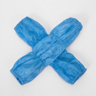 防静电袖套工作服防尘无尘袖子蓝色多段松紧隔离衣套袖洁净防护套图6