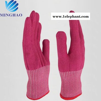 HPPE食品级防割手套 玫红色5级防割手套 食品加工防护手套图3