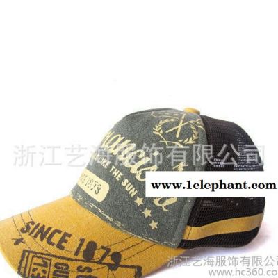 供应印花网帽 五片遮阳帽 图案可订做 帽子批发图3
