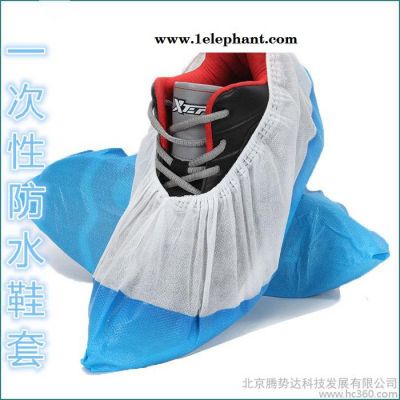 无纺布白色防水鞋套加厚底防滑一次性鞋套CPE加厚图2