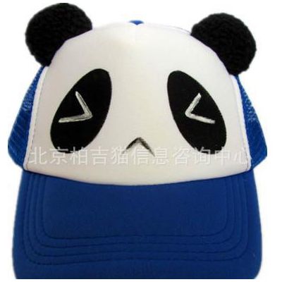 2015新款熊猫造型网帽 可爱女式熊猫棒球网帽 遮阳防晒网帽图3