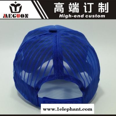蓝色经典高端压印LOGO货车网帽 尼龙绳压花卡车货车网帽定制图2