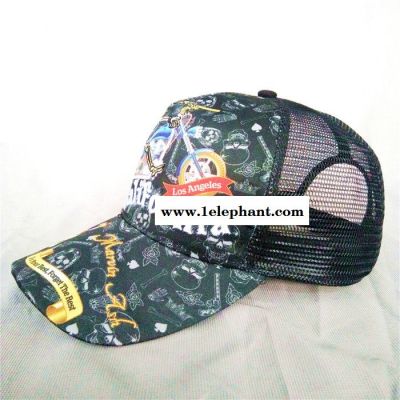 青岛厂家定制印花刺绣LOGO5片网帽卡车帽图2
