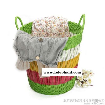 鞋套箱 收纳箱 脏衣篮 编织收纳篓 手提收纳袋 彩色鞋套收纳图2