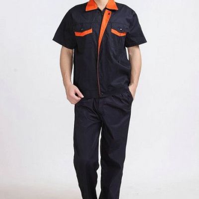 广州供应新款工作服男短袖套装上衣劳保服厂服工服汽修服防尘服订做图3