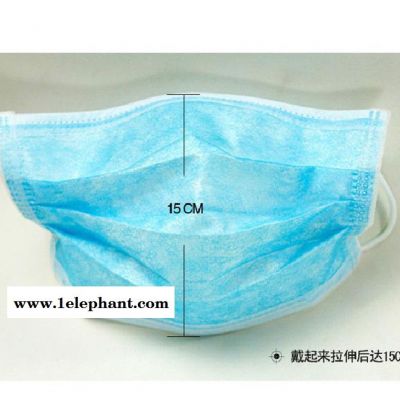 三层带过滤纸口罩   蓝色 白色 口罩图3
