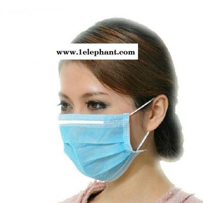 三层带过滤纸口罩   蓝色 白色 口罩图2