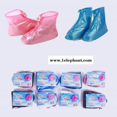 剑雨防雨防水鞋套 PVC防雨防水鞋套  加厚耐用防滑雨鞋 前开拉链鞋套图2