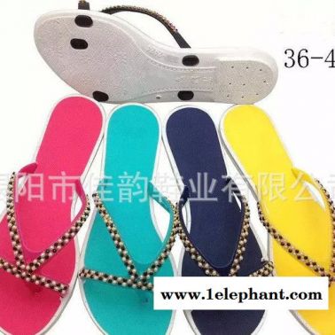 2015夏季女拖鞋吹气拖鞋套趾PVC切片中底新款厂价直销
