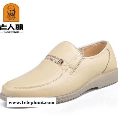 一件代发正宗老人头白皮鞋套脚男士皮鞋商务正装鞋ZX&mdas图3