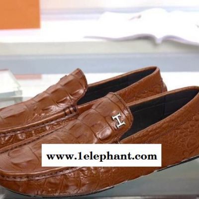 欧洲站爱马真皮高端时尚**纹牛皮鞋套脚商务休闲男鞋 舒适透气图2