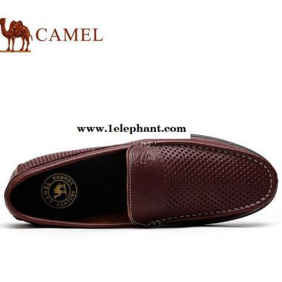 Camel **男鞋 日常休闲透气镂空皮鞋套脚懒人鞋 A52图2
