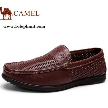 Camel **男鞋 日常休闲透气镂空皮鞋套脚懒人鞋 A52