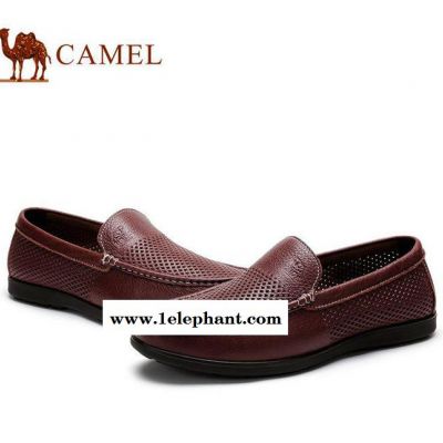 Camel **男鞋 日常休闲透气镂空皮鞋套脚懒人鞋 A52图3