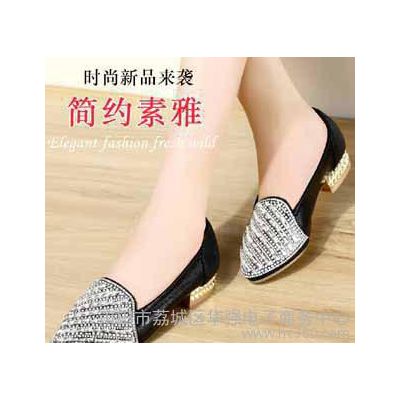 盾狐秋季新款女单鞋套脚尖头平底鞋水钻女休闲鞋女鞋9661图2