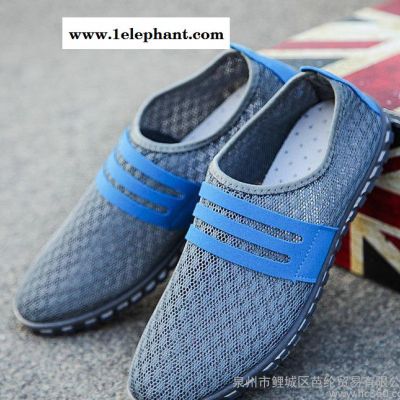 夏季新款男士休闲网布鞋低帮透气凉鞋套脚懒人鞋镂空洞洞鞋图2