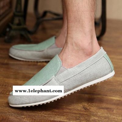 2015夏季新款男士休闲鞋 韩版纯色透气驾车潮鞋男懒人鞋套脚图2