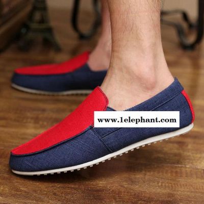 2015夏季新款男士休闲鞋 韩版纯色透气驾车潮鞋男懒人鞋套脚图3