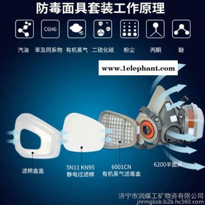 硅胶防毒面具化工气体甲醛防毒口罩喷漆业粉尘面罩图3