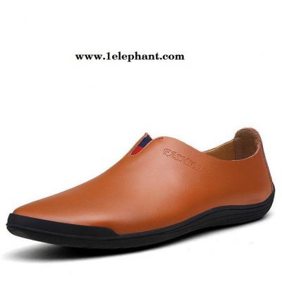 男鞋2015春夏新款 真皮男士休闲皮鞋 英伦平底懒人鞋套脚鞋图3