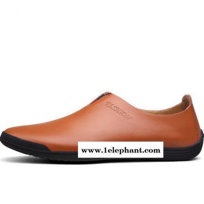 男鞋2015春夏新款 真皮男士休闲皮鞋 英伦平底懒人鞋套脚鞋图2