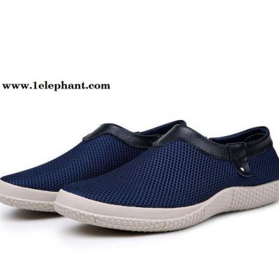 直销2015夏季新款男鞋透气网布鞋男士休闲鞋网面鞋套脚懒人鞋图2
