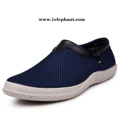 直销2015夏季新款男鞋透气网布鞋男士休闲鞋网面鞋套脚懒人鞋图3