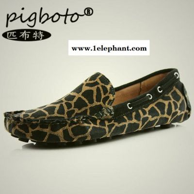 潮流豹纹休闲鞋套脚流行男鞋代发时尚舒适真二层皮青年男士豆豆鞋图3