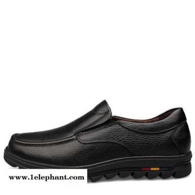 2014秋季流行大码男鞋低帮厚底真皮休闲鞋套脚皮鞋免费代发图3