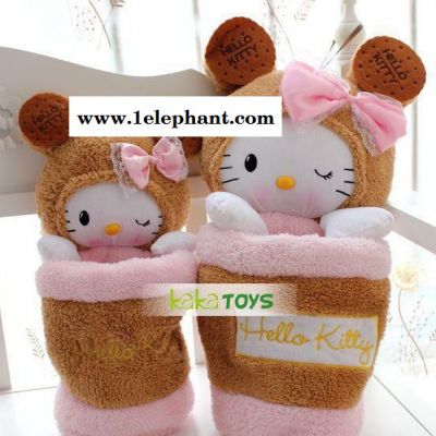 直销可爱卡通HelloKitty凯蒂猫毛绒收纳袋置物袋定做图3