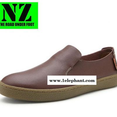 直销板鞋真皮男鞋套脚透气耐磨软面皮休闲鞋男韩版潮流鞋267图2