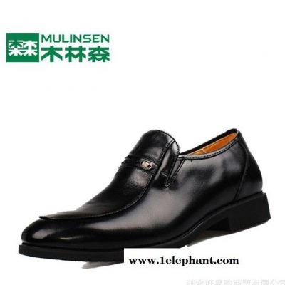 MLS真皮商务鞋婚鞋男款正装皮鞋英伦风男鞋套脚鞋13K7图3