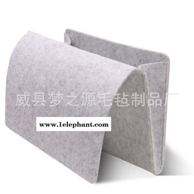 毛毡布床头袋摇控器布艺挂袋毛毡床边收纳袋挂杂物袋储物挂袋图2