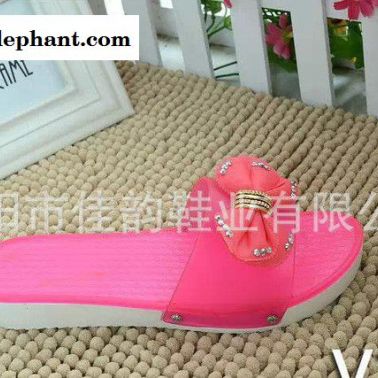 拖鞋2015年新款揭阳水晶鞋吹气鞋复合底果冻女鞋套趾一字带