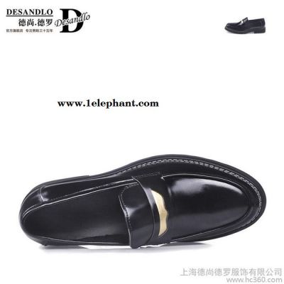 秋季英伦圆头商务休闲皮鞋头层牛皮男鞋套脚懒人鞋青年新郎结婚鞋图2