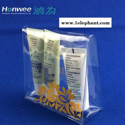 生产定做高频电压袋 透明PVC纽扣小包 化妆品塑料自立收纳袋图2