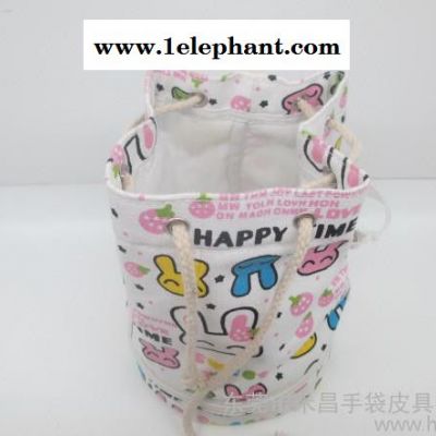 日韩迷你卡通收纳袋 HAPPY TIME兔儿化妆束绳袋图2