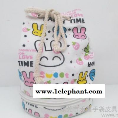 日韩迷你卡通收纳袋 HAPPY TIME兔儿化妆束绳袋图3