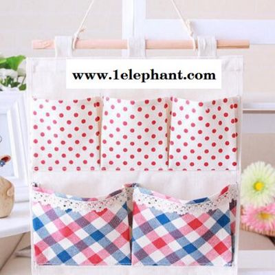 直销 新款棉麻布艺收纳袋 门后壁挂多层挂墙置物杂物挂袋定做图2