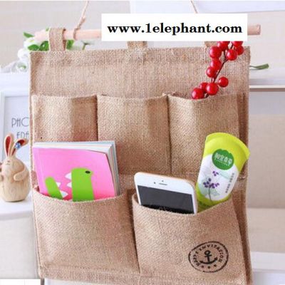 直销 新款棉麻布艺收纳袋 门后壁挂多层挂墙置物杂物挂袋定做图3