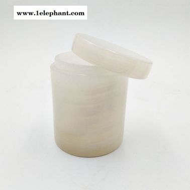 玉石工艺品 首饰圆柱收纳盒首饰盒桌面首饰器皿大理石工艺品盒