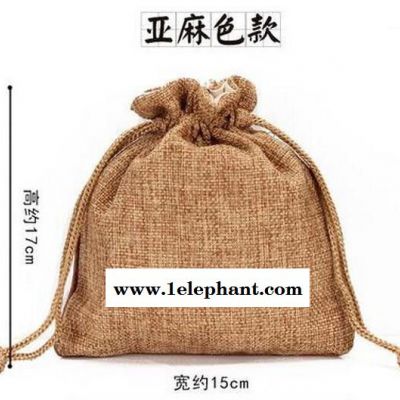 直销 时尚**束口珠宝首饰文玩袋 粗棉麻布手提收纳袋 定做图2