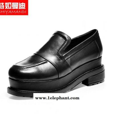 2015新款松糕跟酒店欧洲站欧美低帮新品优雅中跟鞋套脚品图3