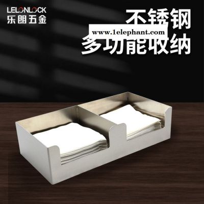乐朗SRH-002不锈钢冰淇淋勺盒纸巾收纳盒奶茶店甜品店餐具收纳盒加工定制图2