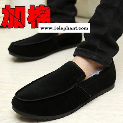 冬季新款加绒加厚保暖低帮棉鞋套脚懒人豆豆鞋韩版休闲鞋加绒图2