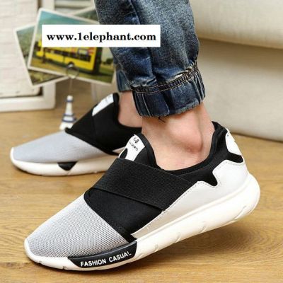 权志龙同款男士休闲潮鞋一脚蹬男士拼色网布鞋套脚鞋青年时尚男鞋图3