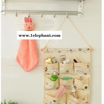 省空间宿舍神器多层多口袋墙上门后收纳袋挂袋棉麻布艺壁挂置物袋图2