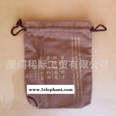 厦门棉麻布袋茶叶收纳袋烫金精美产品袋束口袋图2